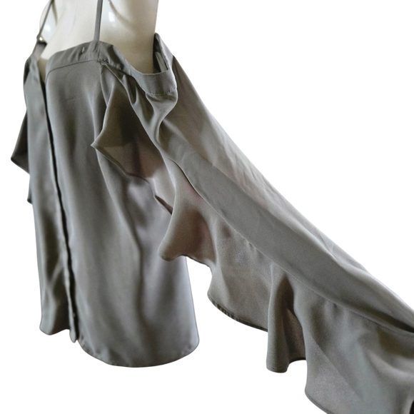 Bar III Gray Button-Front Camisole - Picture 4 of 7